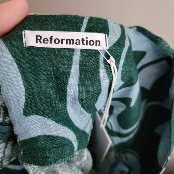 Reformation Martin Linen Dress in Mirage size 0 NWT - Picture 7 of 11